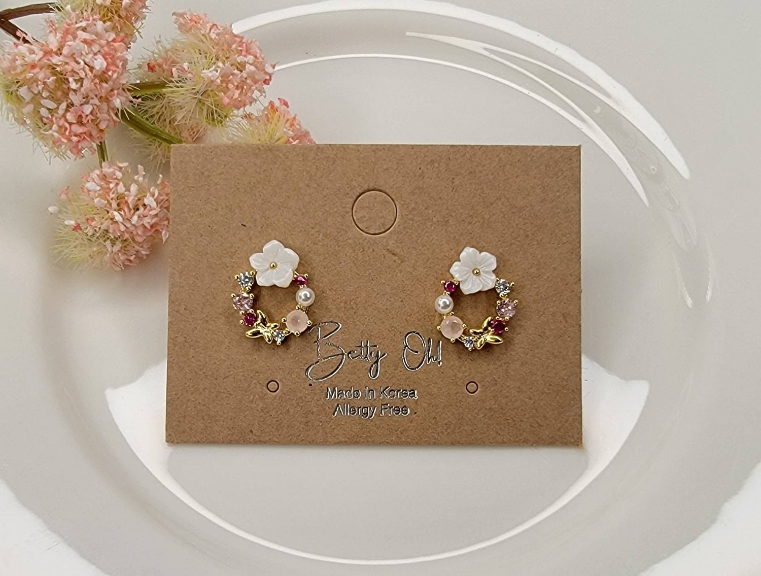 Flower Wreath Post Earring