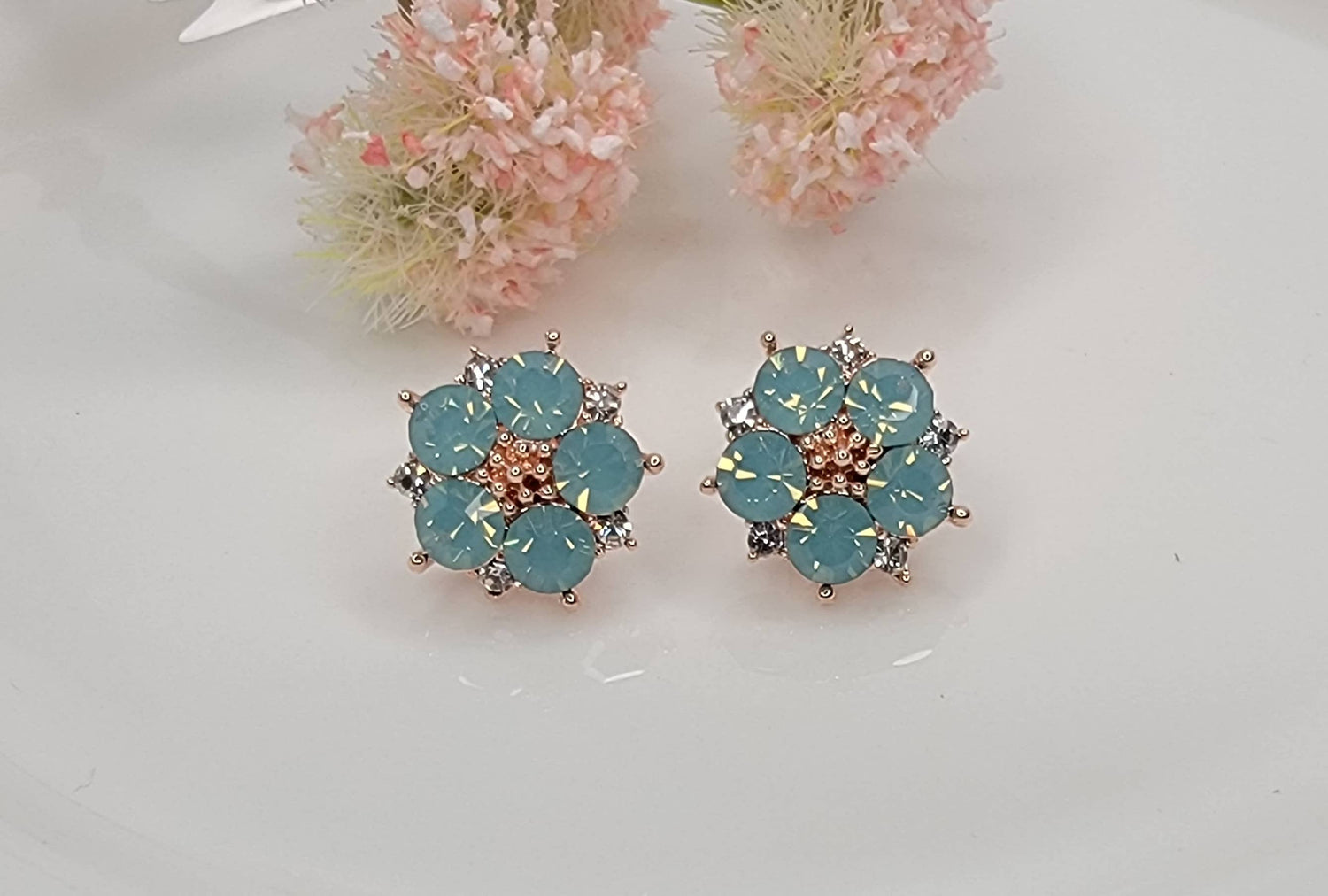 Opal Flower Post Earrings