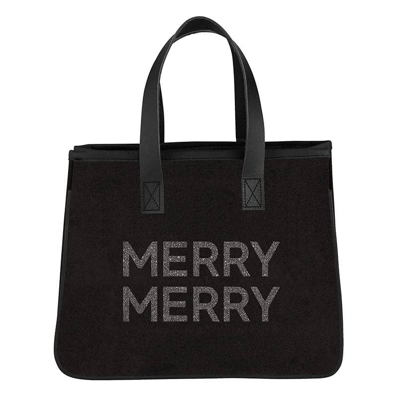 Black Mini Canvas Tote - Merry Merry