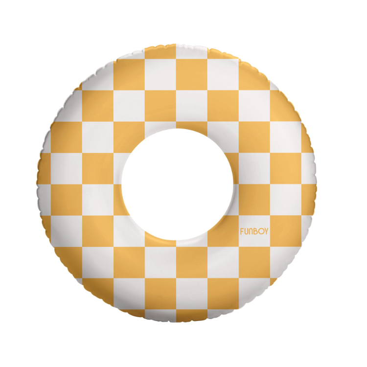 Mustard 30&quot; Checkered Kids Tube Float