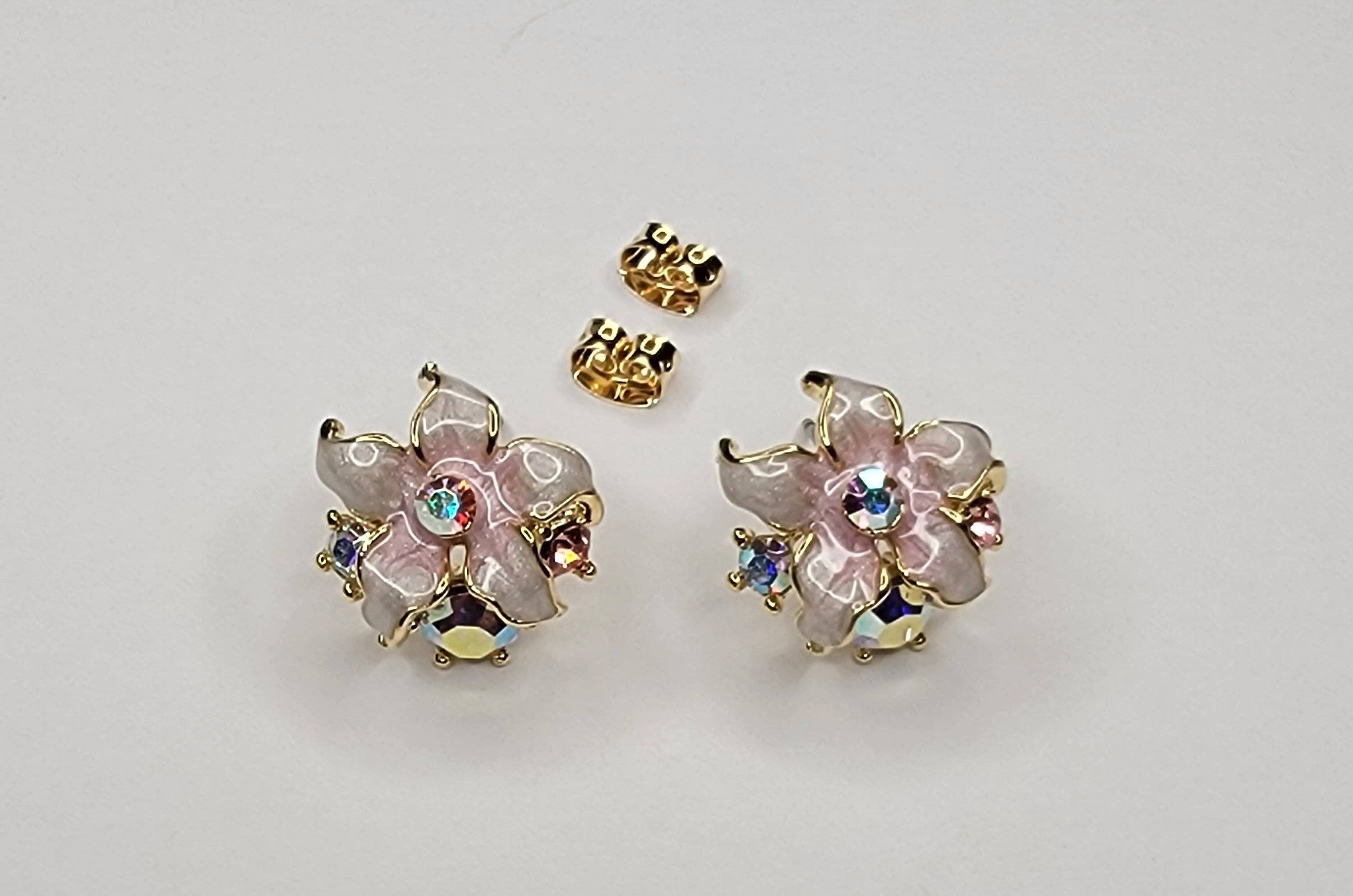 Large Flower Post Earrings