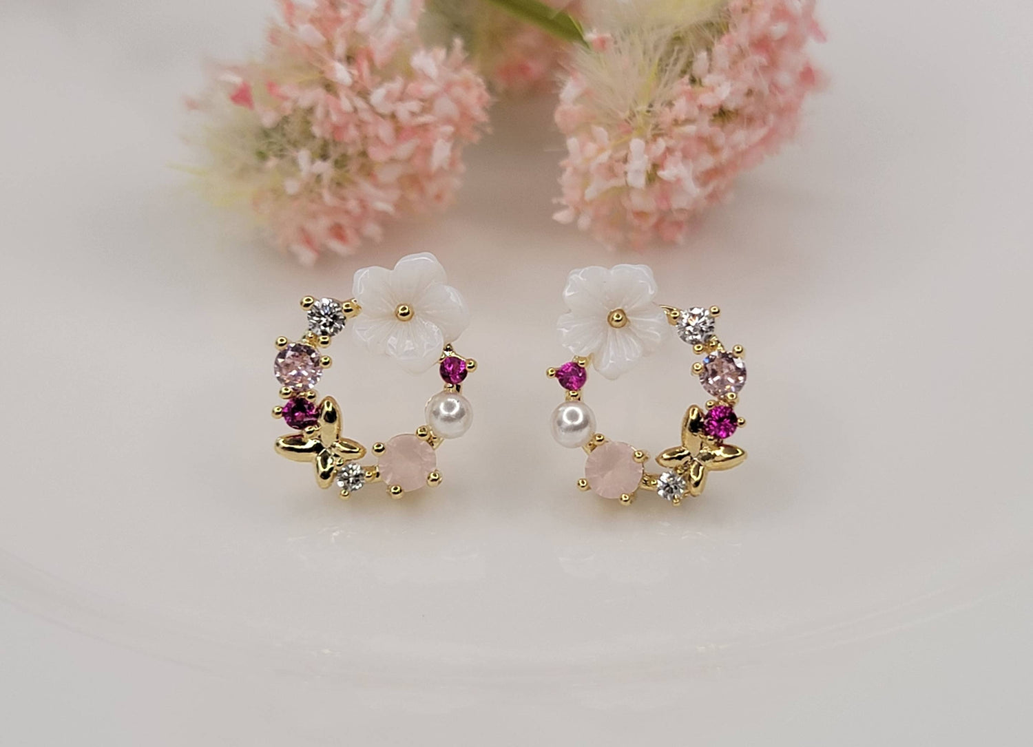 Flower Wreath Post Earring