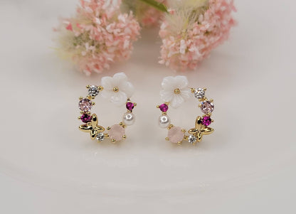 Flower Wreath Post Earring