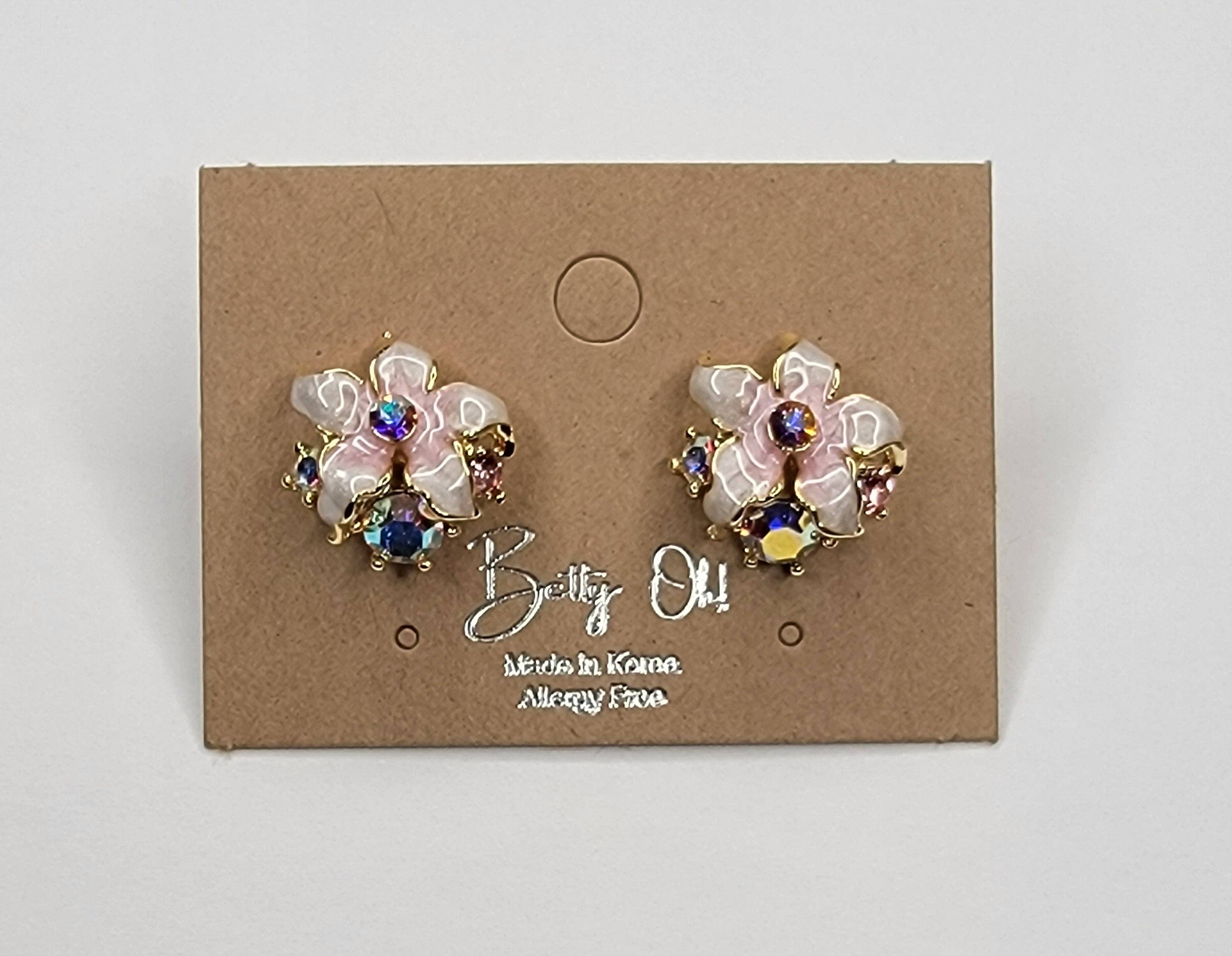 Large Flower Post Earrings