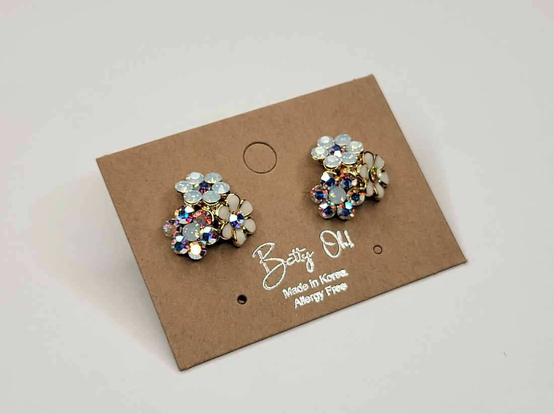 Three Flower-Post Earrings