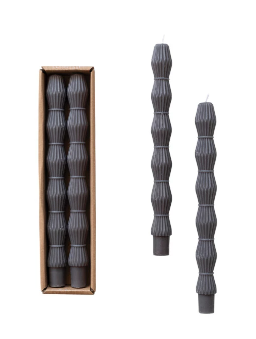 Gray Sculpted Taper Candles