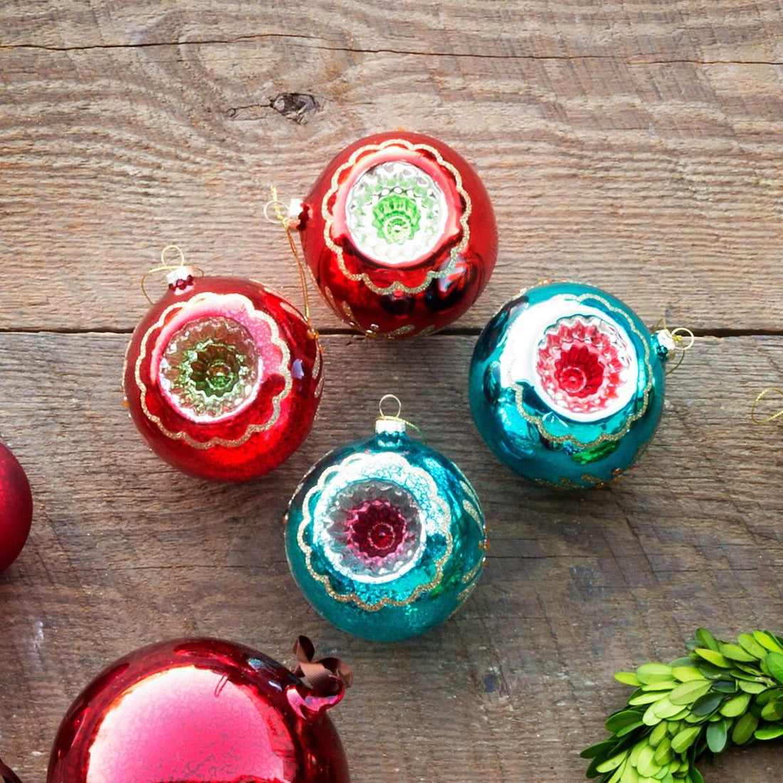 Vintage Style Reflector Ornaments