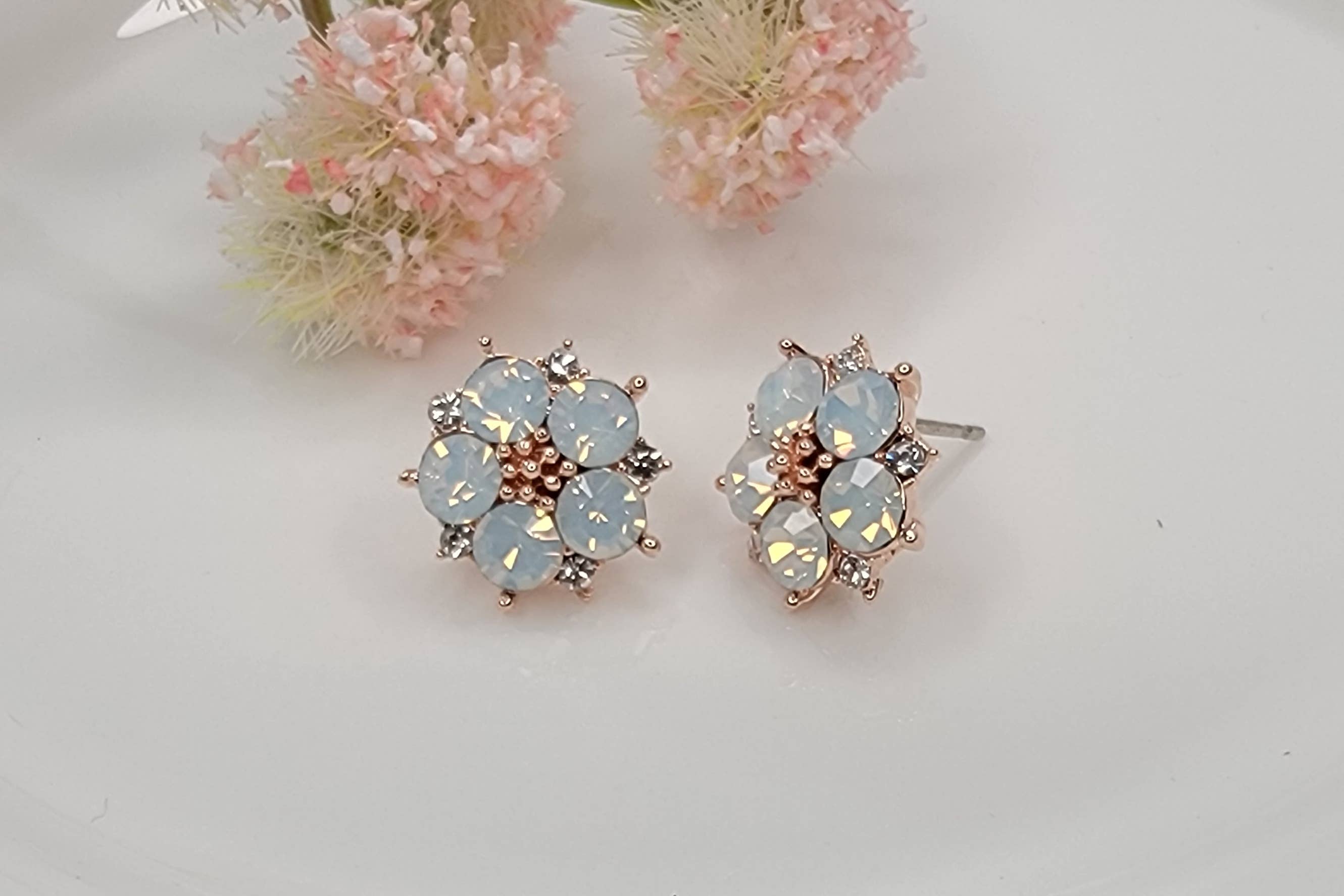 Opal Flower Post Earrings