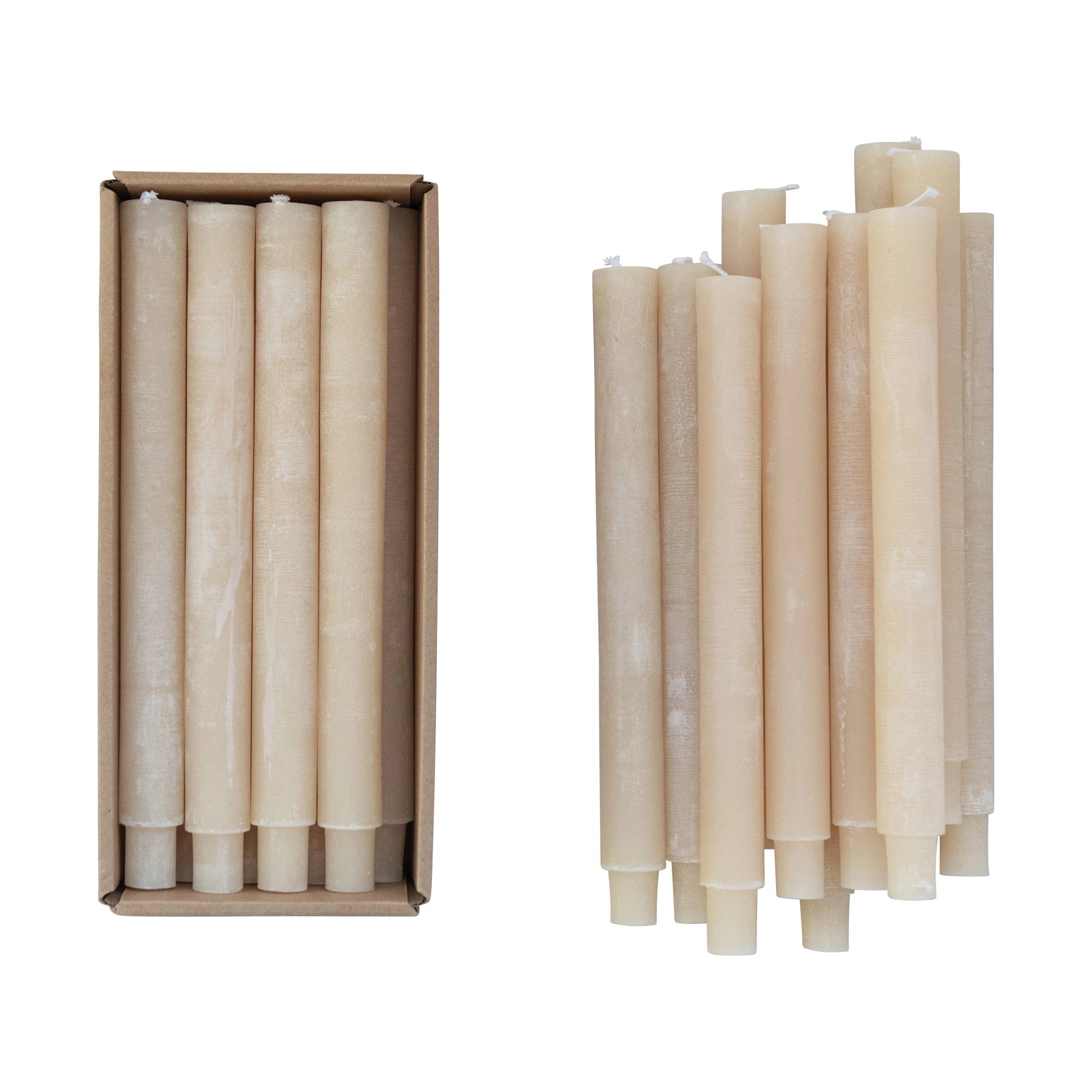 Unscented Taper Candles, Powder Finish