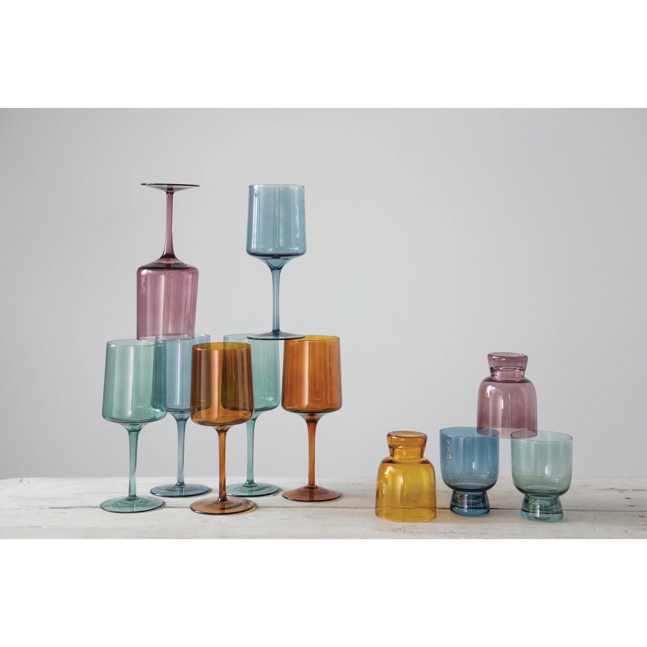 Colored Stemmed Wine Glass