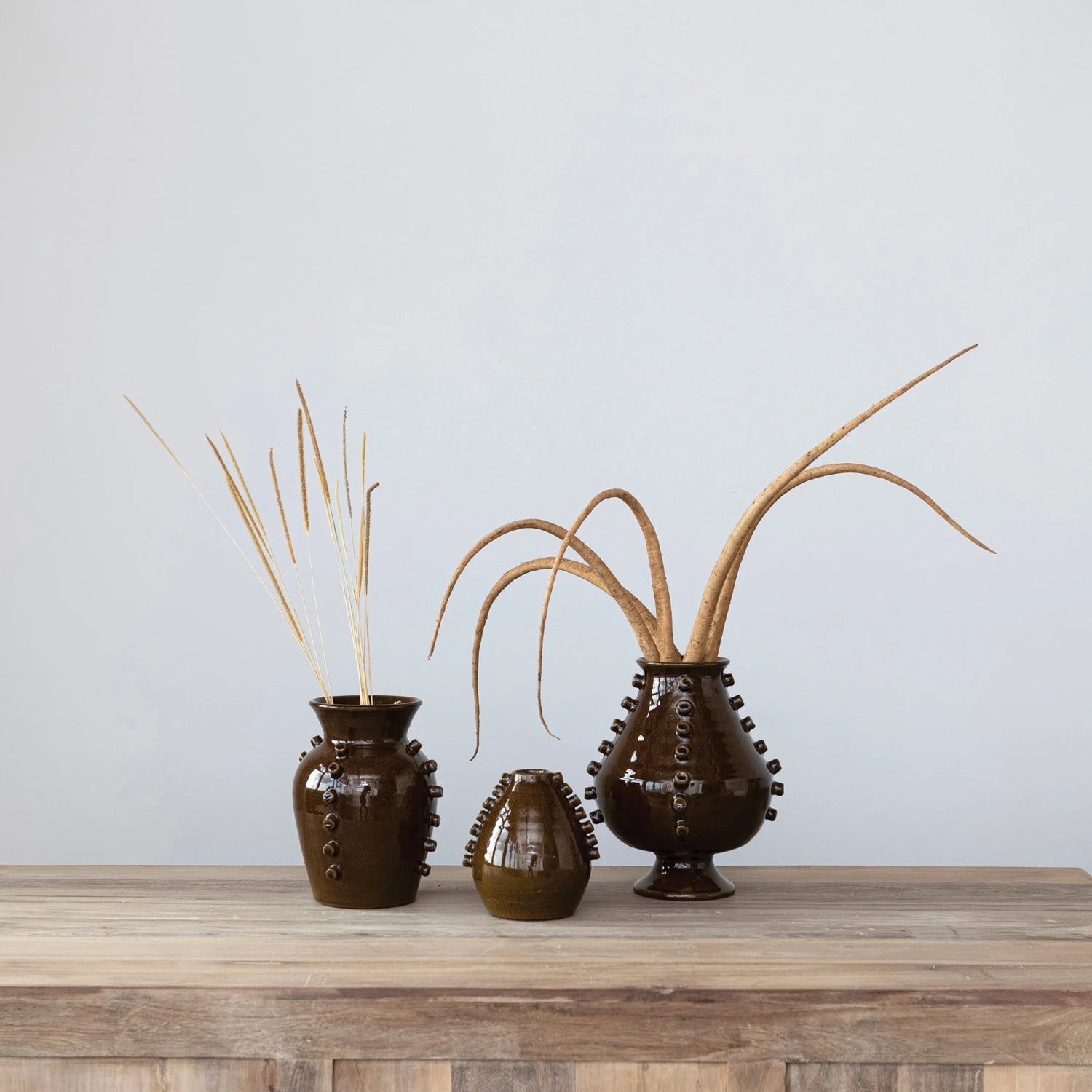 Terra-cotta Vase w/ Hobnails