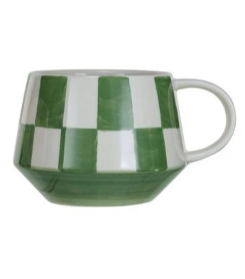 Check Pattern Stoneware Mugs