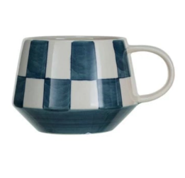 Check Pattern Stoneware Mugs