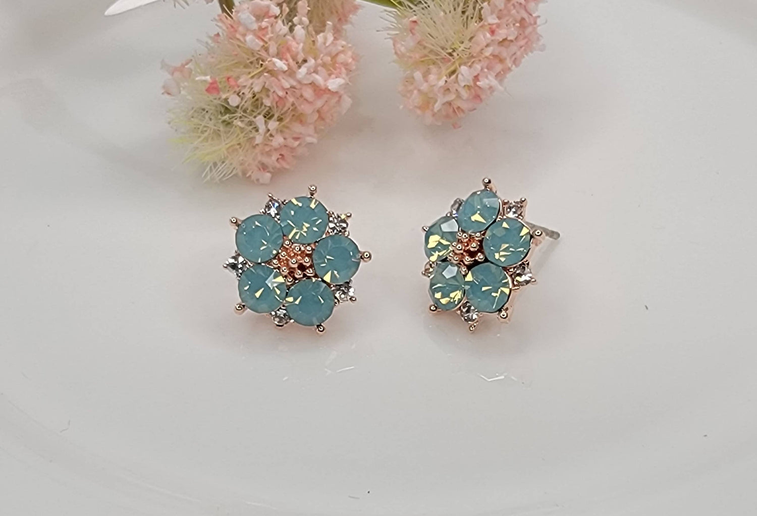 Opal Flower Post Earrings