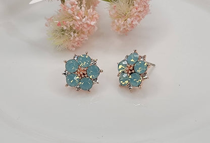 Opal Flower Post Earrings