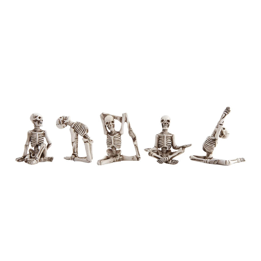 Skeleton in Yoga Pose, set of 5