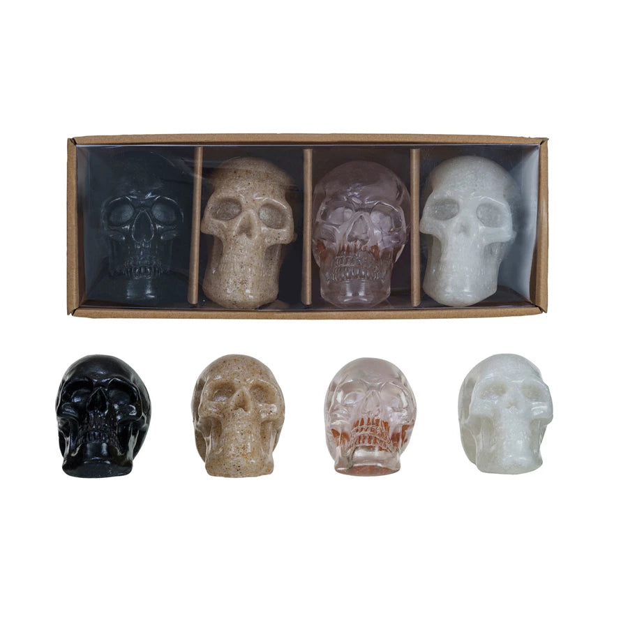 Resin Skulls, set of 4