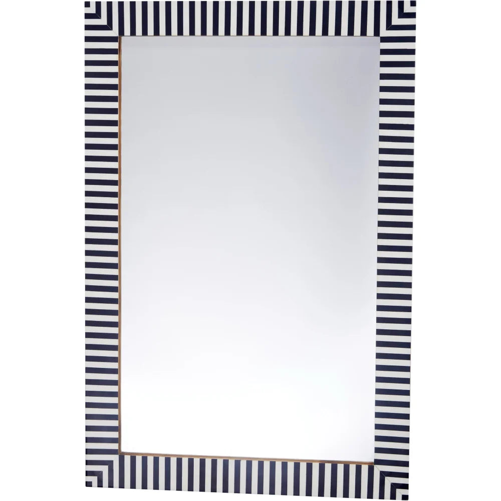 Navy Blue &amp; White Stripped Reynolds Mirror