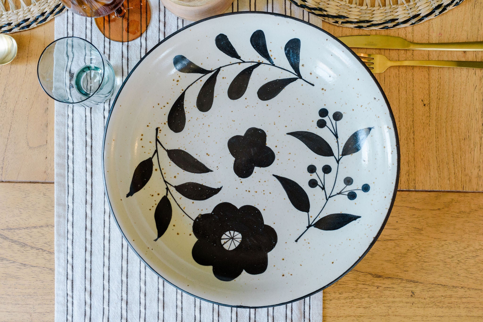 Hand-Painted Stoneware Bowl