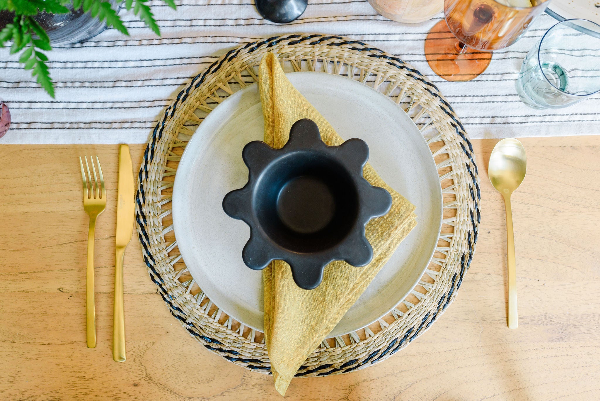 Stoneware Abstract Bowl