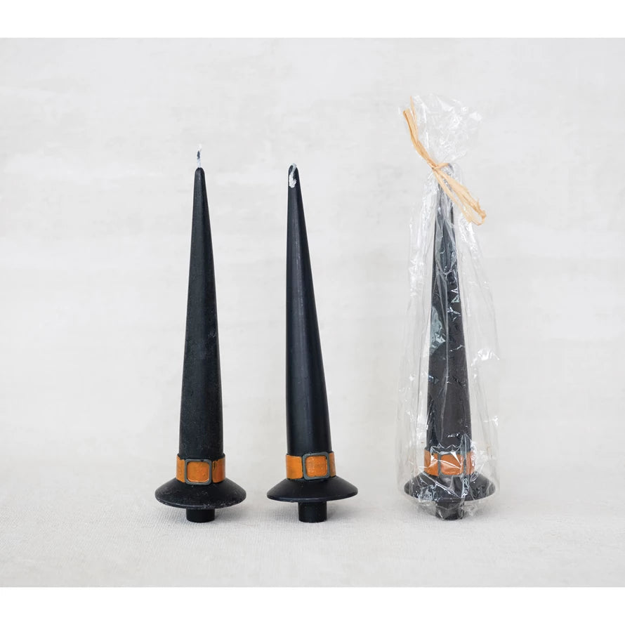 Witch Hat Taper Candle, set of 2