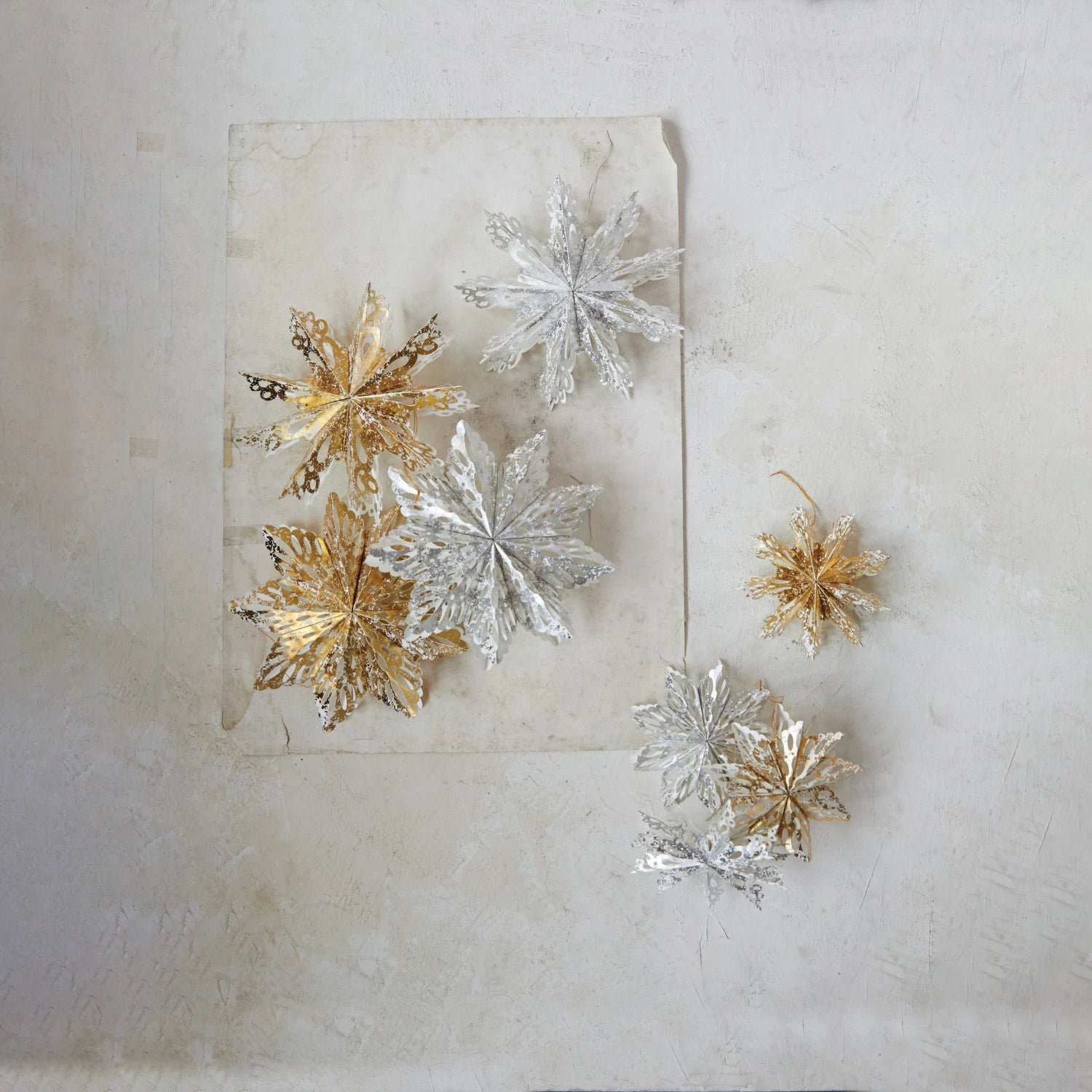 Handmade Recycled Paper Folding Snowflake Ornament