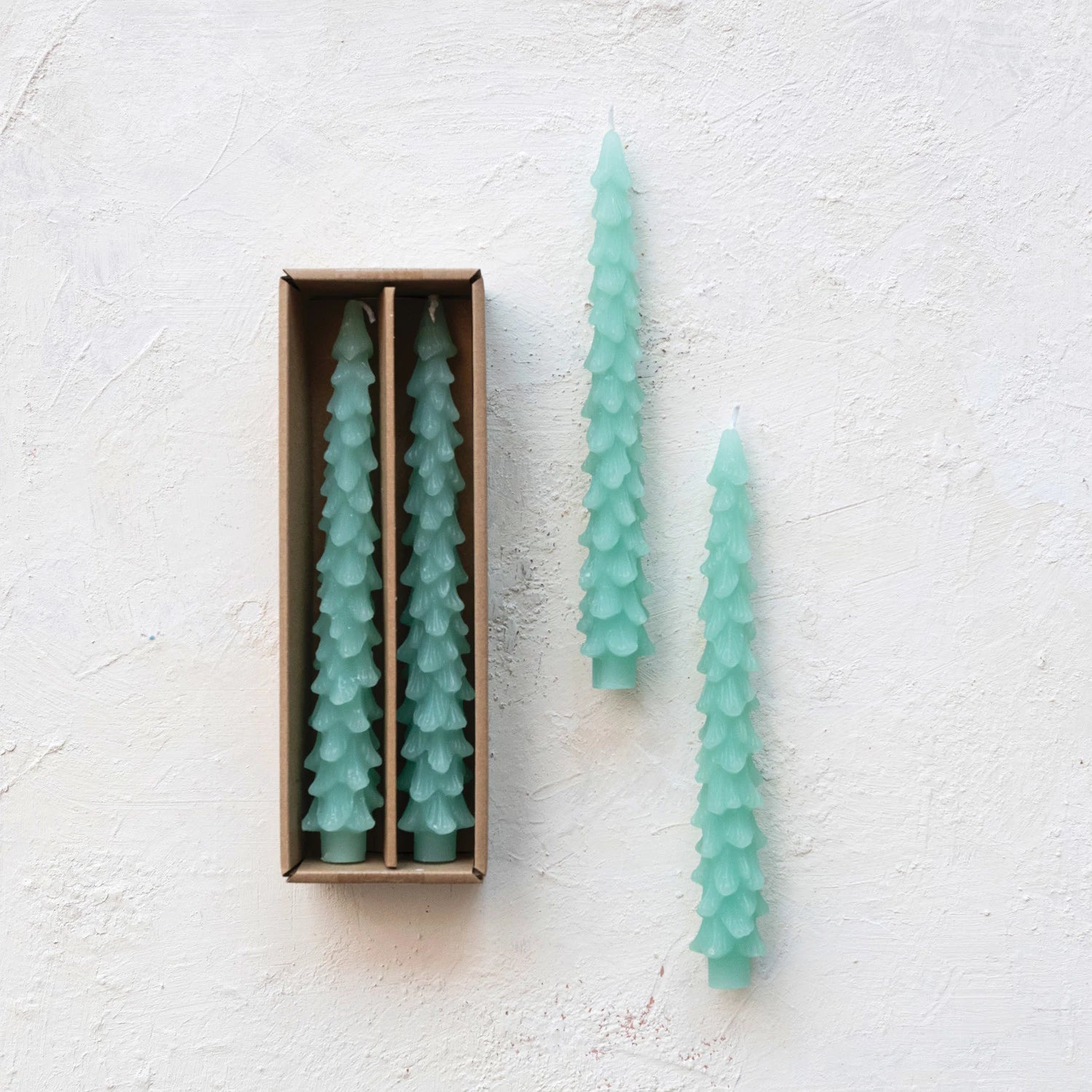 Aqua Tree Shaped Taper Candles