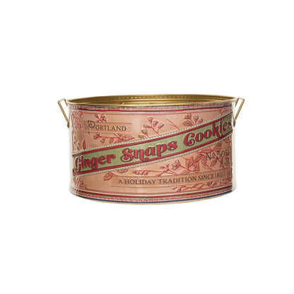 &quot;Ginger Snaps Cookies&quot; Embossed Metal Container