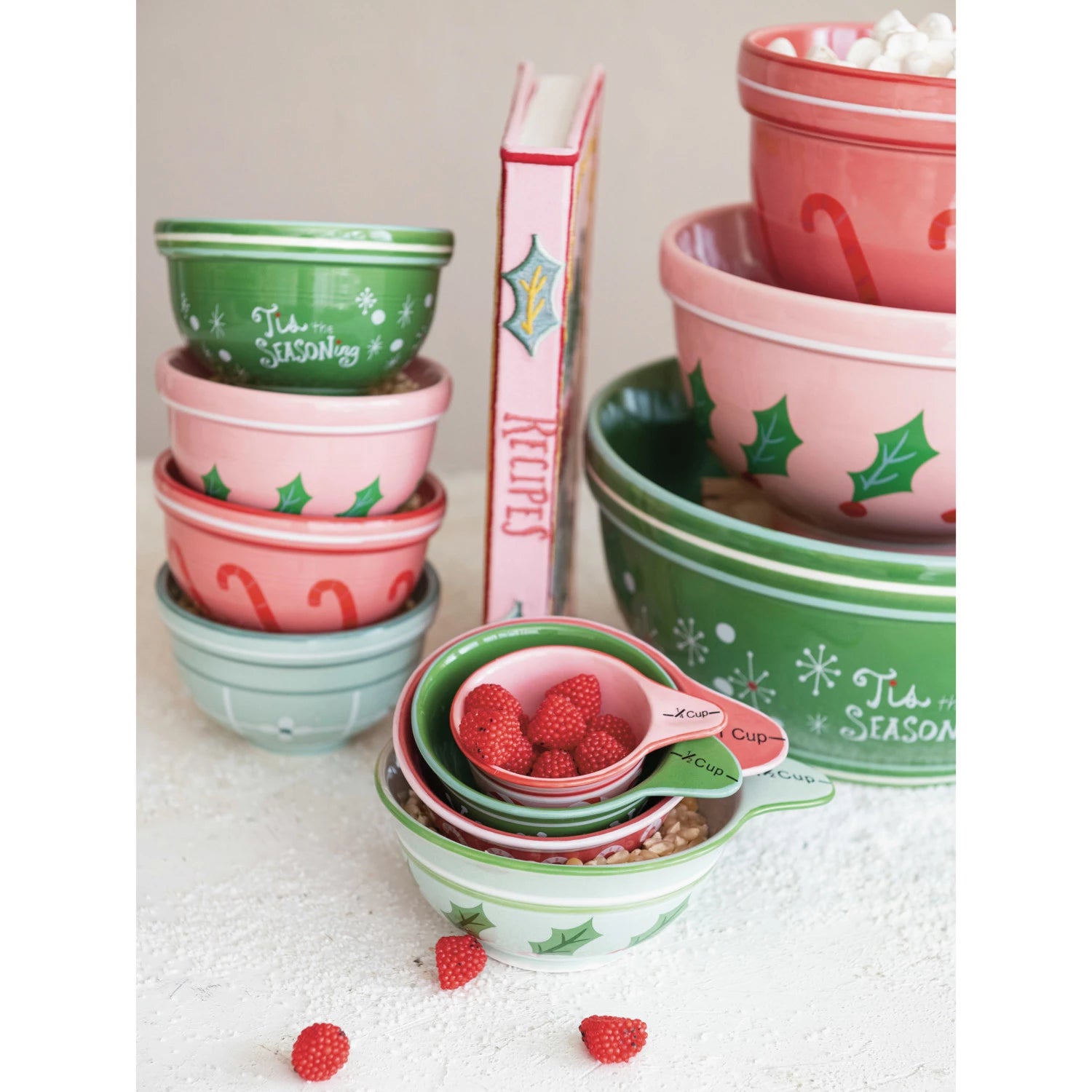 Holiday Stoneware Measuring Cups