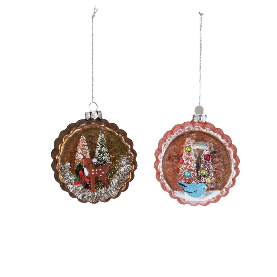 Glass Diorama Ornament, 2 Styles